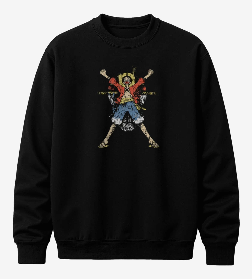 Poleron polo Negro de Luffy