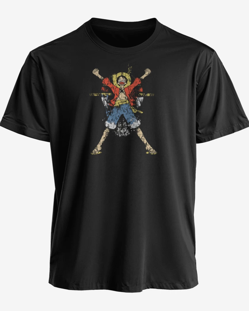 Polera premium Negro de Luffy