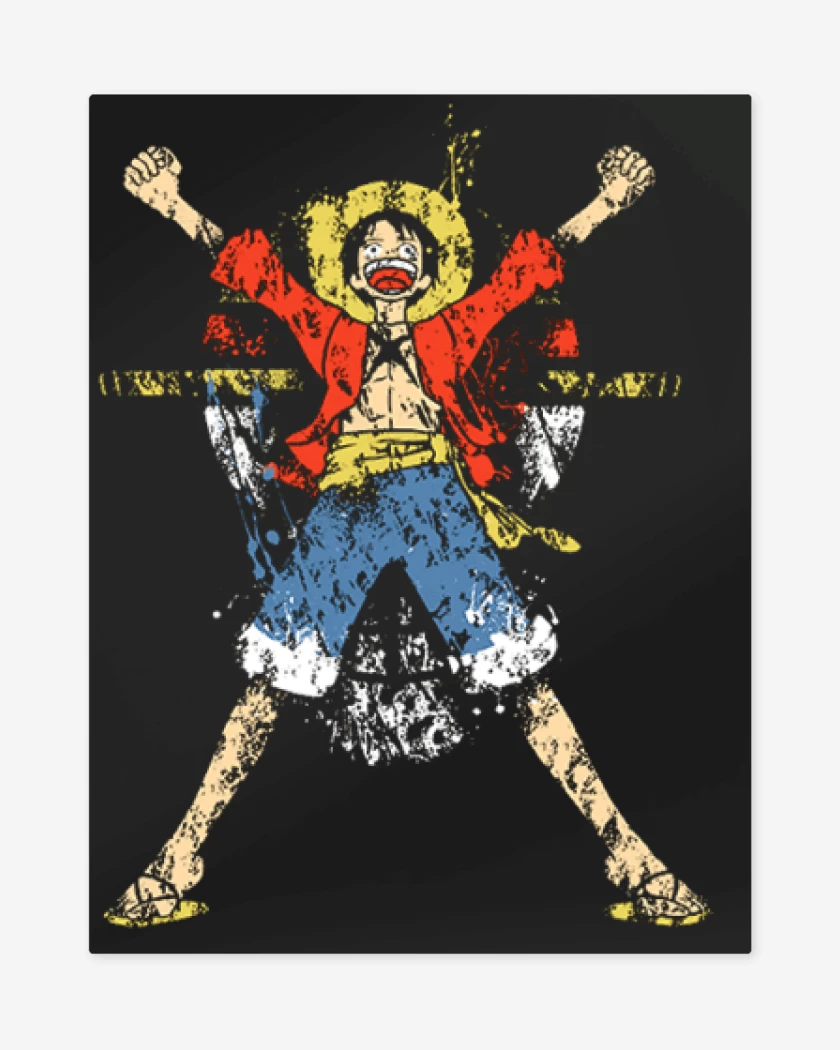 Print metalico Negro de Luffy