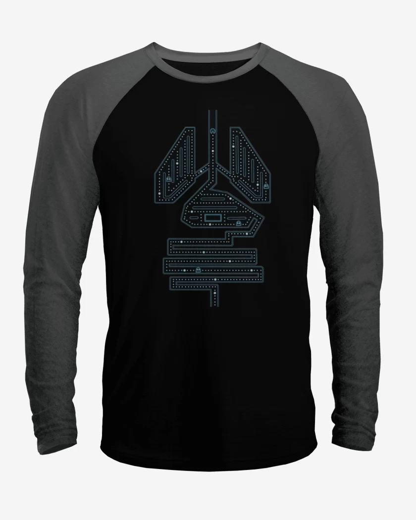Polera Raglan Negro / Negro Heather de Body gamer