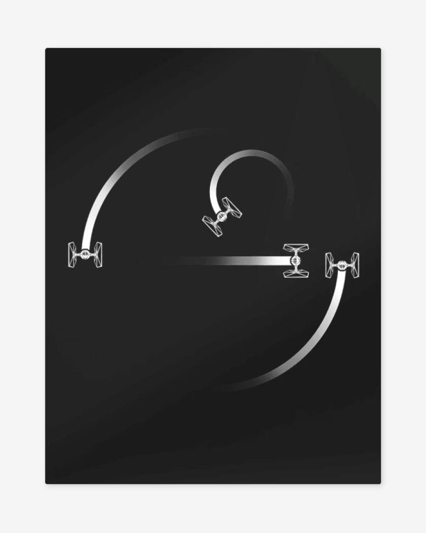 Print metalico Negro de Cazas star wars