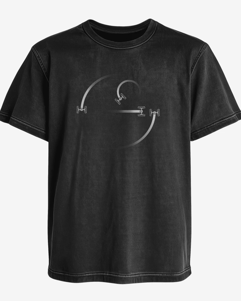 Polera desgastada Negro de Cazas star wars
