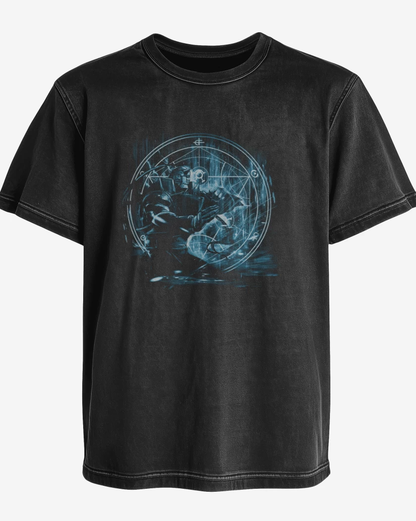 Polera desgastada Negro de Alfons 