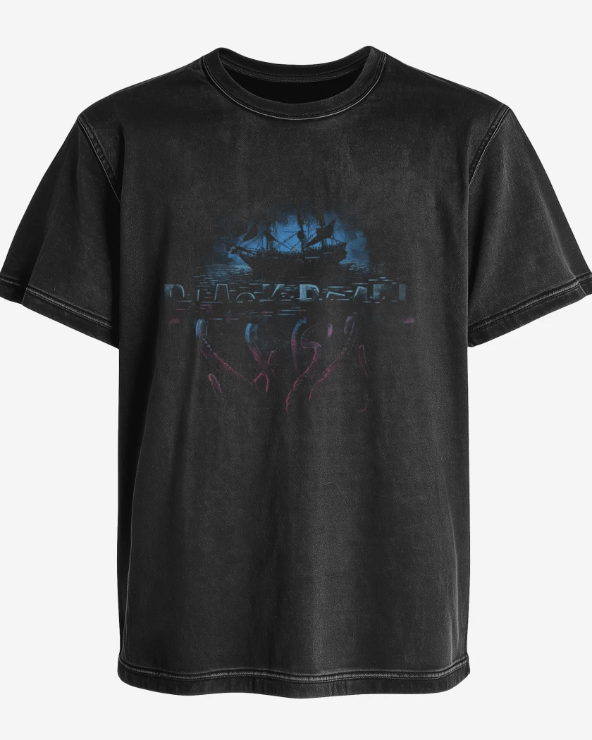Polera desgastada Negro de Perla negra