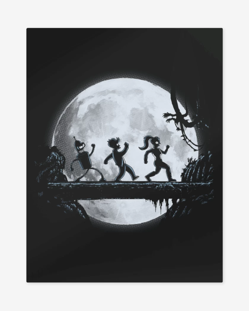 Print metalico Negro de Futurama full color