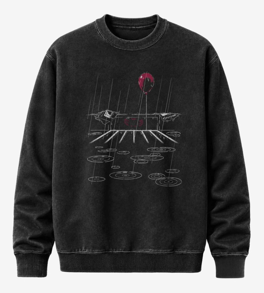 Poleron Polo Acid Wash Negro de Eso