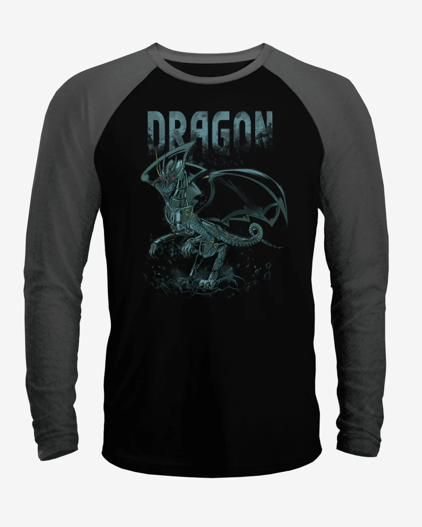 Polera Raglan Negro / Negro Heather de Dragon