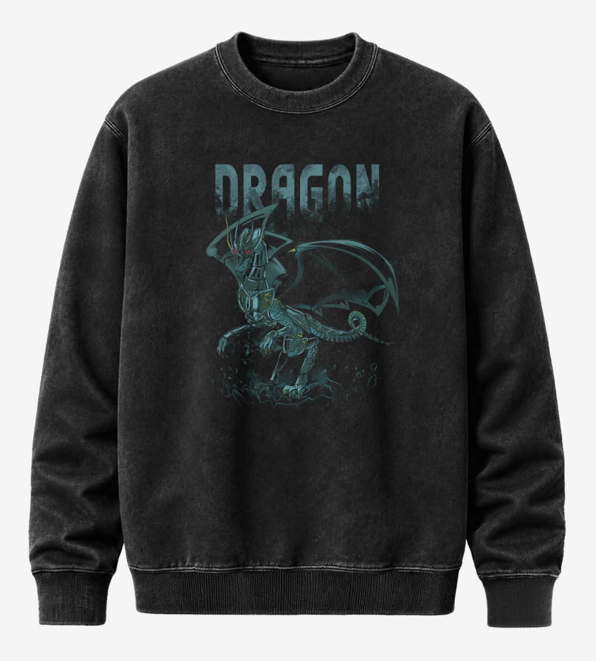 Poleron Polo Acid Wash Negro de Dragon