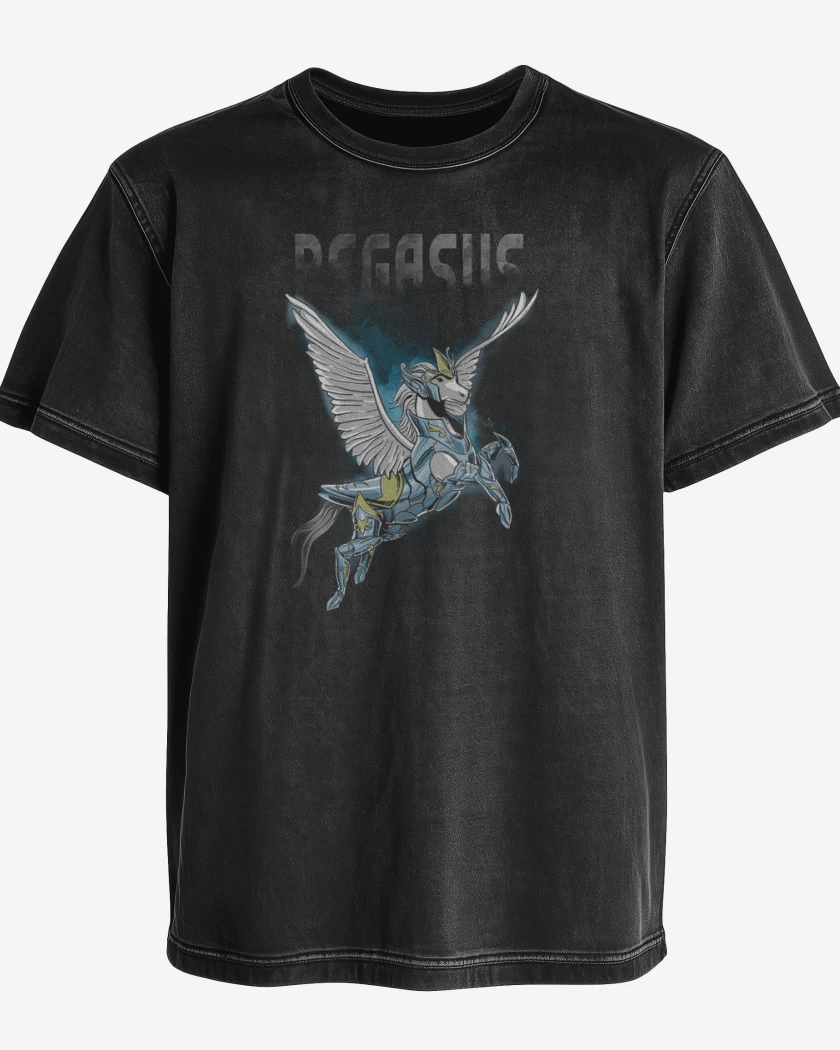 Polera desgastada Negro de Pegasus