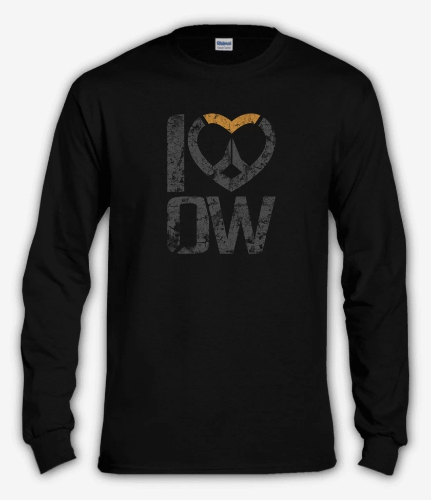 Polera manga larga Negro de i love overwacth