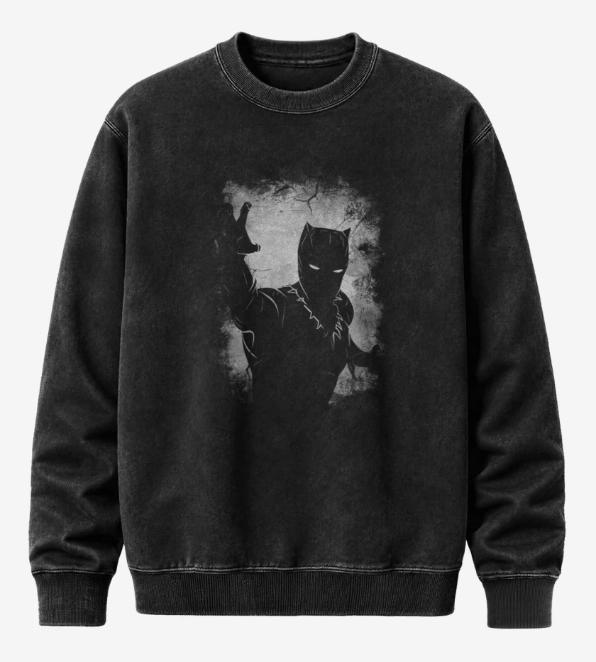Poleron Polo Acid Wash Negro de Panter