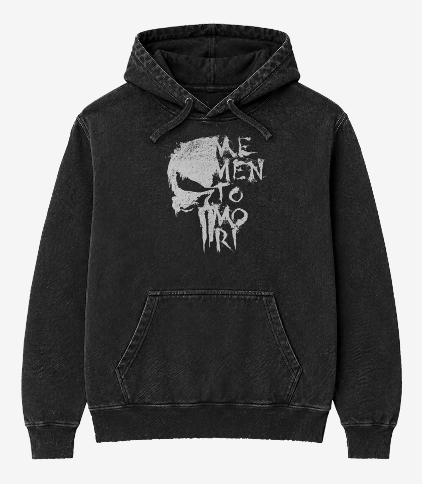 Poleron Canguro Acid Wash Negro de El que castiga 2