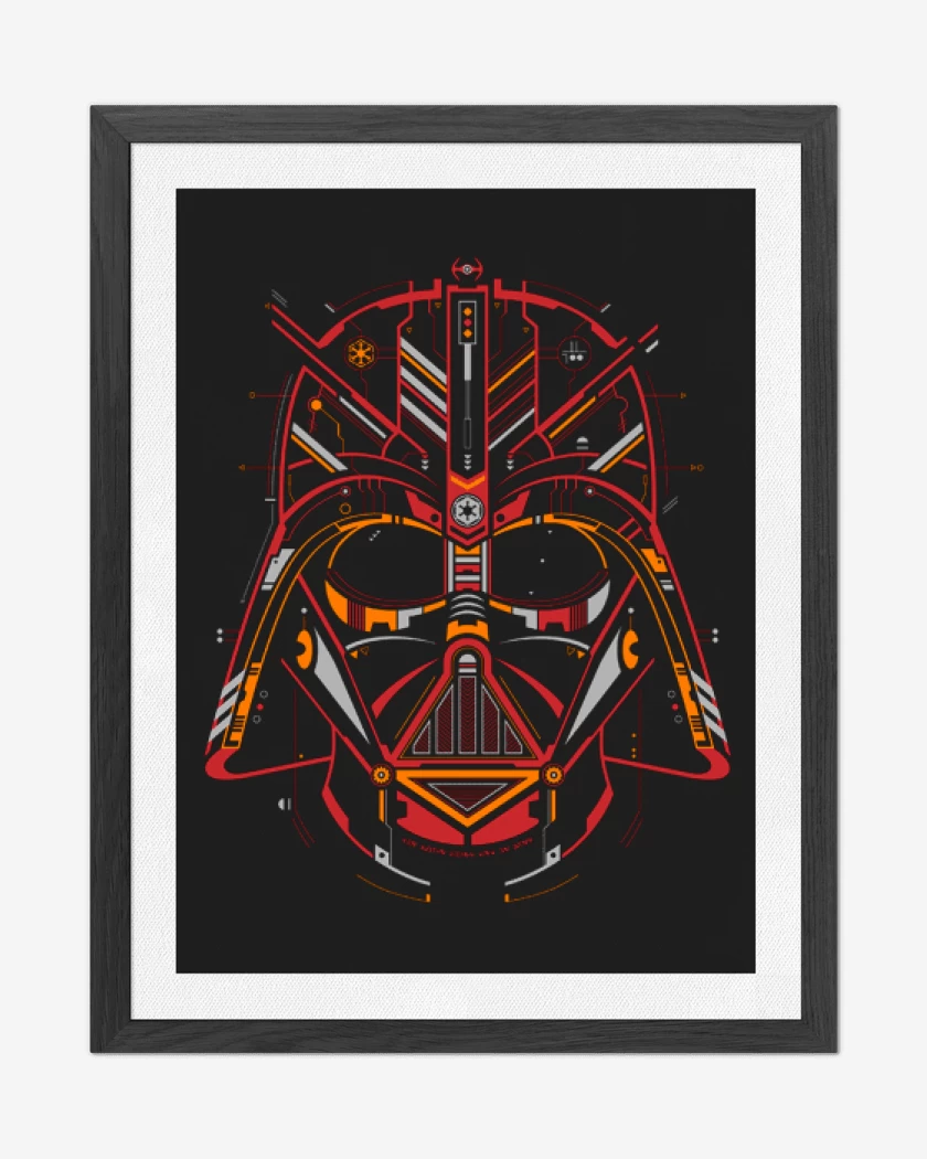 Cuadro decorativo Negro de darth vader 4