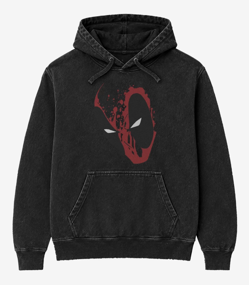 Poleron Canguro Acid Wash Pozo de la Muerte Cara