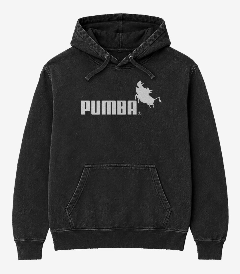 Poleron Canguro Acid Wash Negro de Pumba
