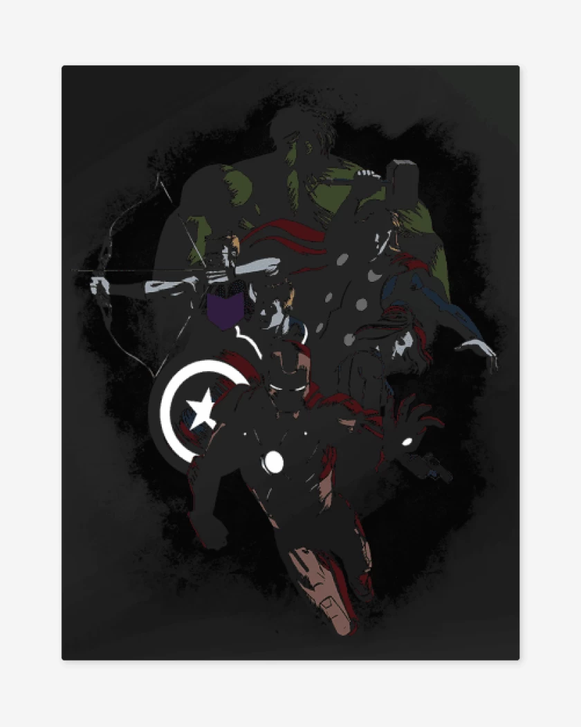 Print metalico Negro de Avengers