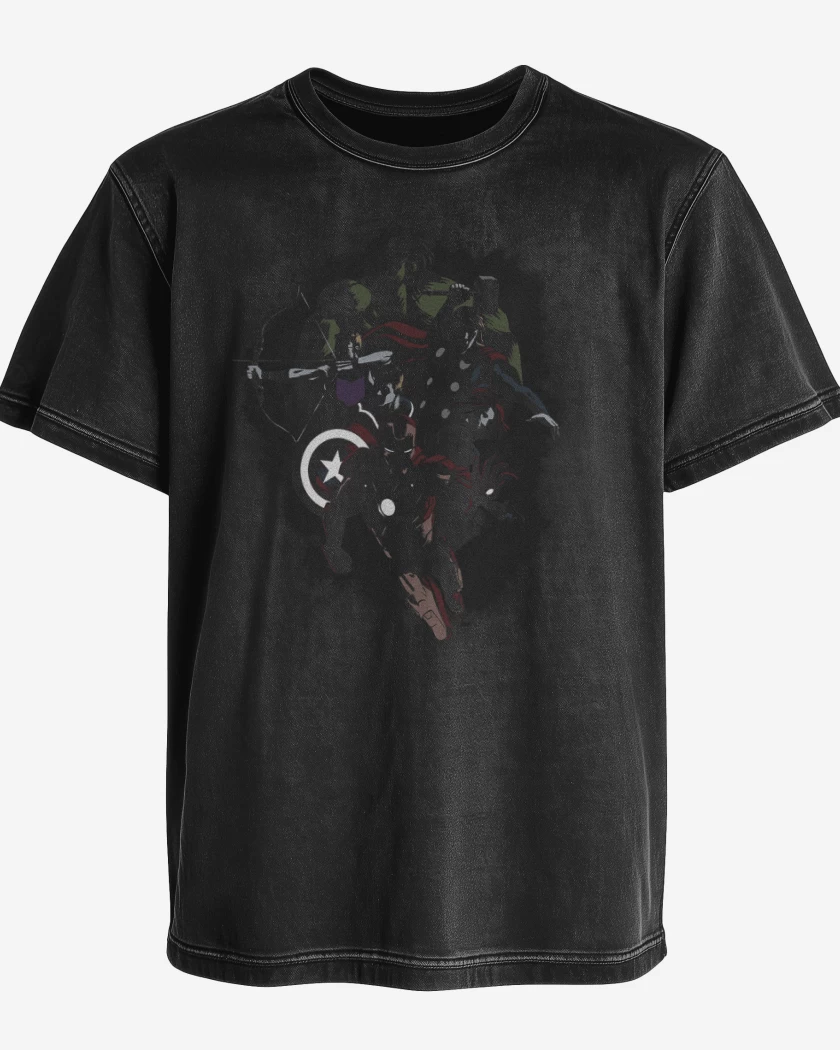 Polera desgastada Negro de Avengers