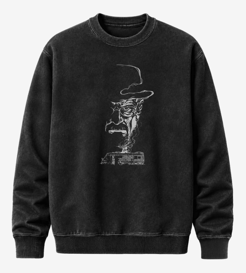Poleron Polo Acid Wash Negro de Walter white 2