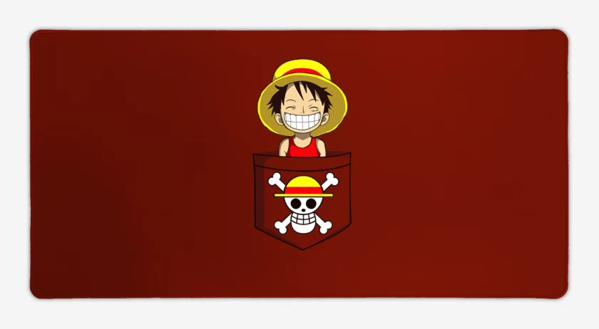 Mouse pad Gamer Rojo de Luffy de bolsillo
