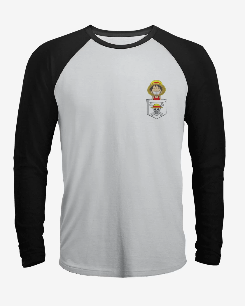 Polera Raglan Luffy de bolsillo