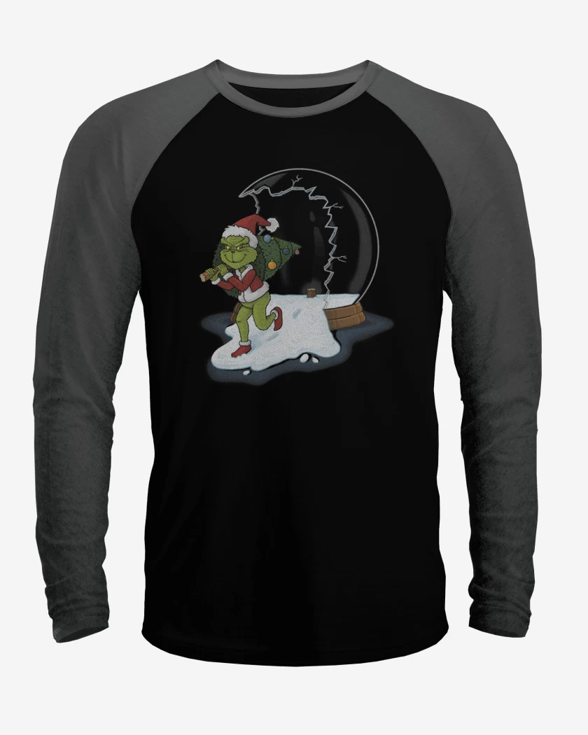 Polera Raglan Negro / Negro Heather de Grinch