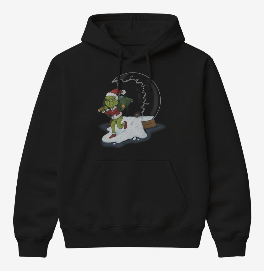 Poleron Canguro básico Negro de Grinch