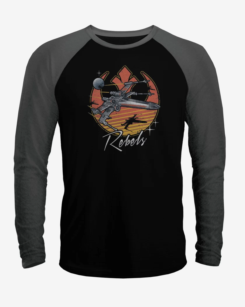 Polera Raglan Negro / Negro Heather de rebels