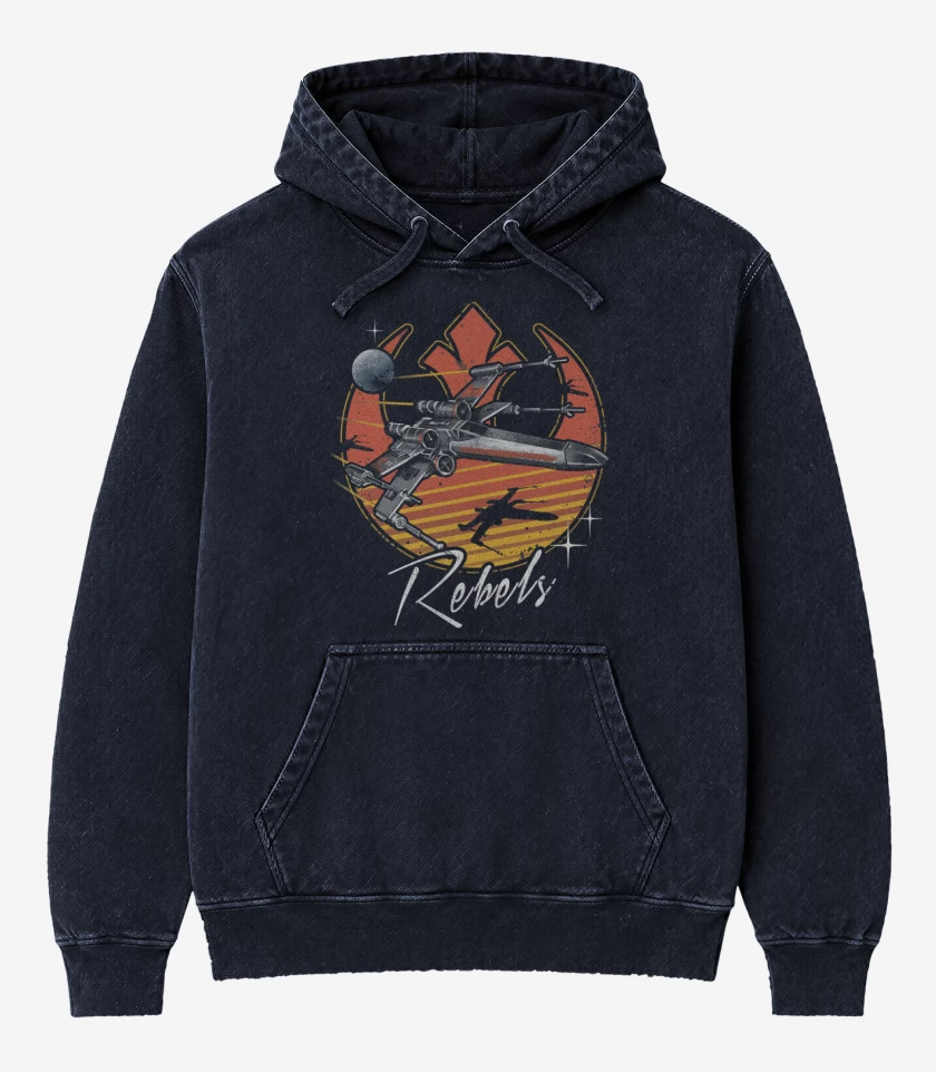 Poleron Canguro Acid Wash Azul Marino de rebels