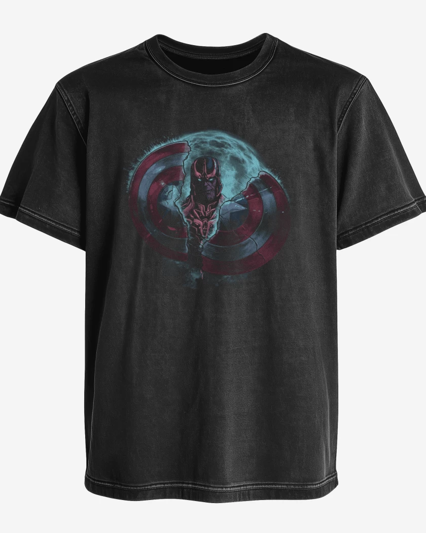 Polera desgastada Negro de Thanos 