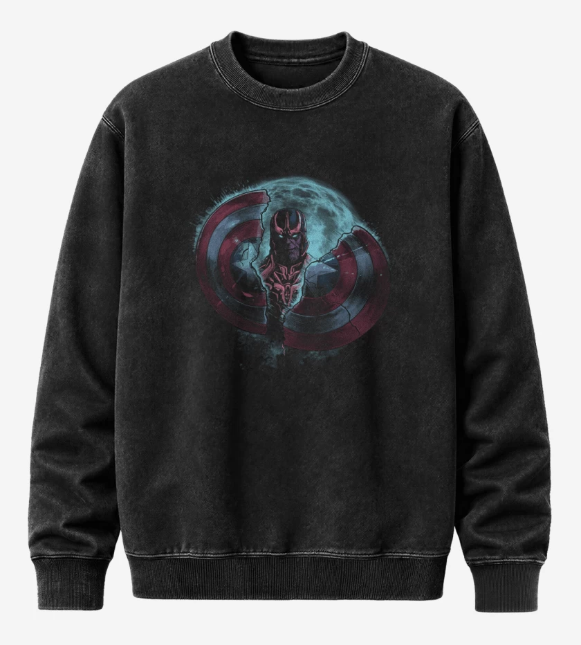 Poleron Polo Acid Wash Negro de Thanos 