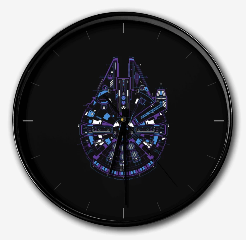 Reloj Negro de Halcon milenario full color