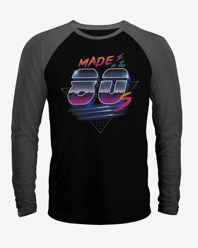 Polera Raglan Negro / Negro Heather de Made in the 80s
