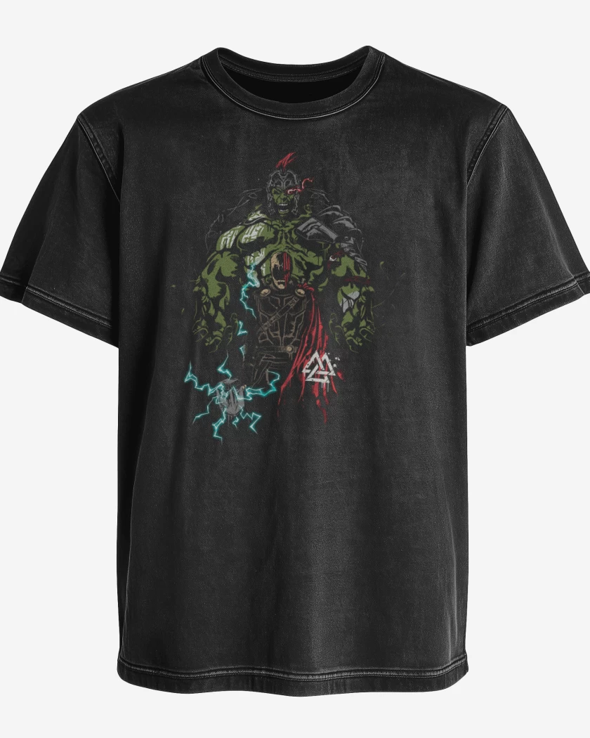 Polera desgastada Negro de Thor ragnarok 4