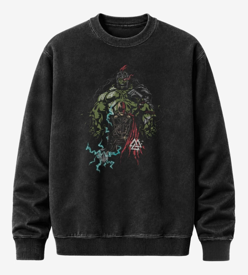 Poleron Polo Acid Wash Negro de Thor ragnarok 4
