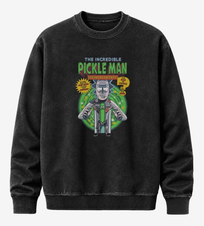 Poleron Polo Acid Wash Negro de Pickle man