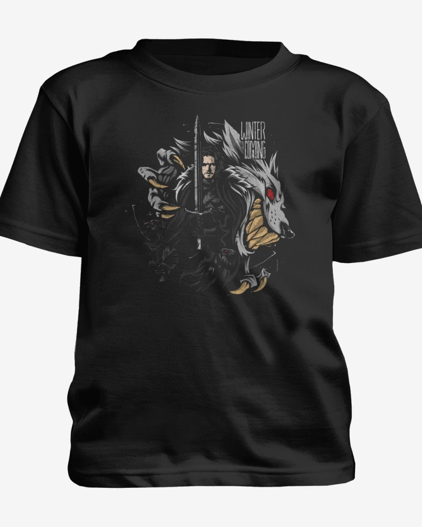 Polera de niño Negro de Winter is coming full color 