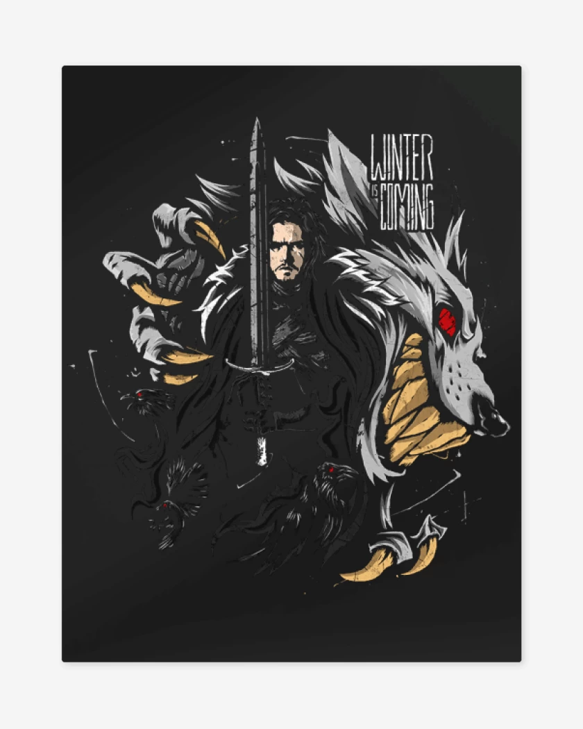 Print metalico Winter is coming full color 