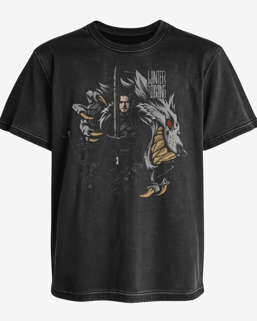 Polera desgastada Winter is coming full color 