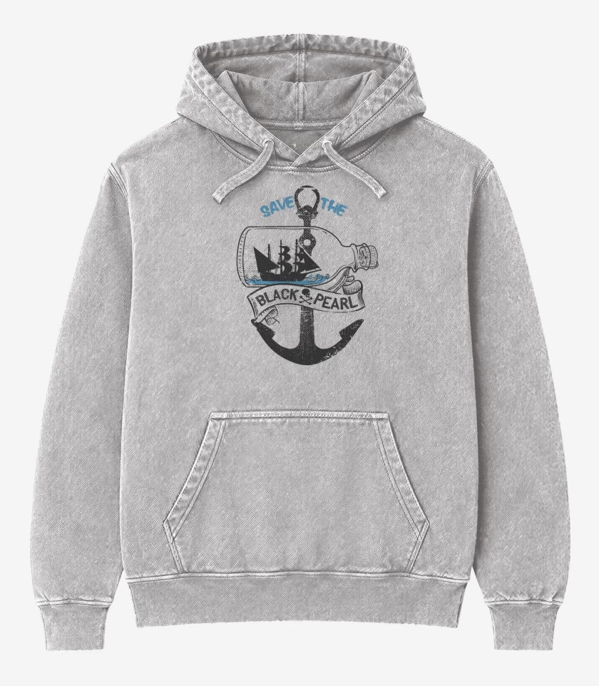 Poleron Canguro Acid Wash Gris Melange de Save the pearl