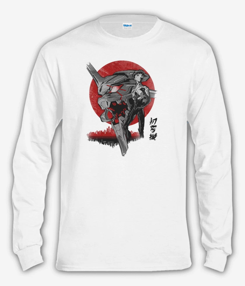 Polera manga larga Blanco de evangelion