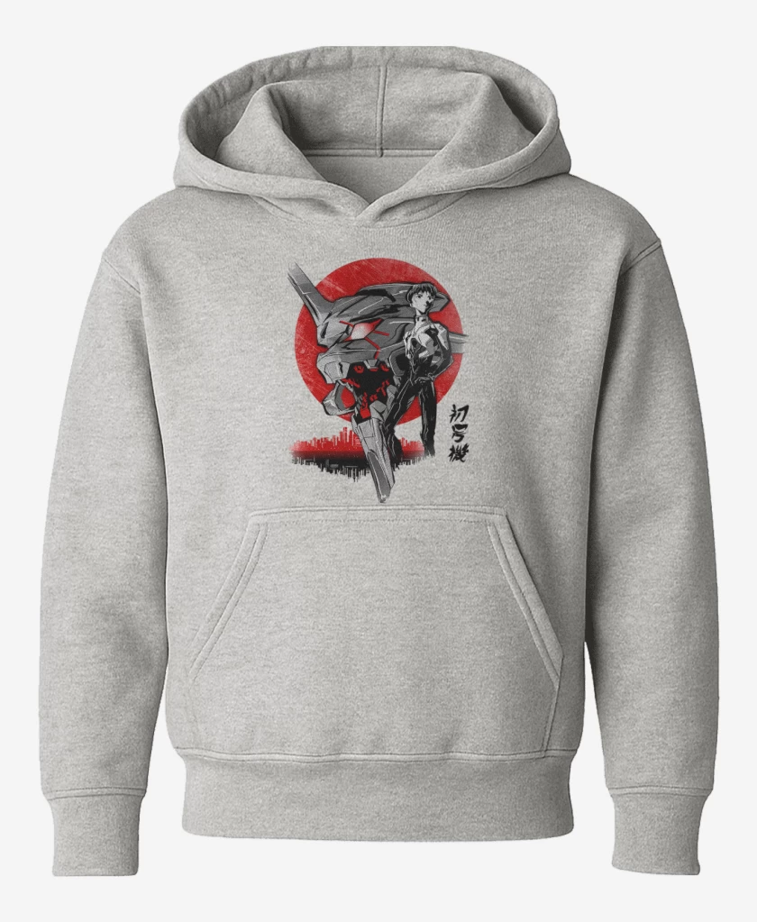 Poleron de niño Gris Melange de evangelion