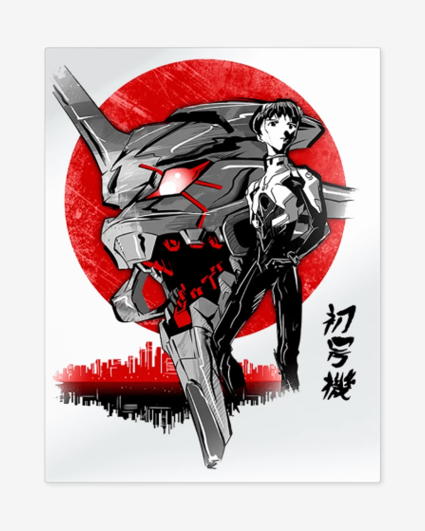 Print metalico Blanco de evangelion