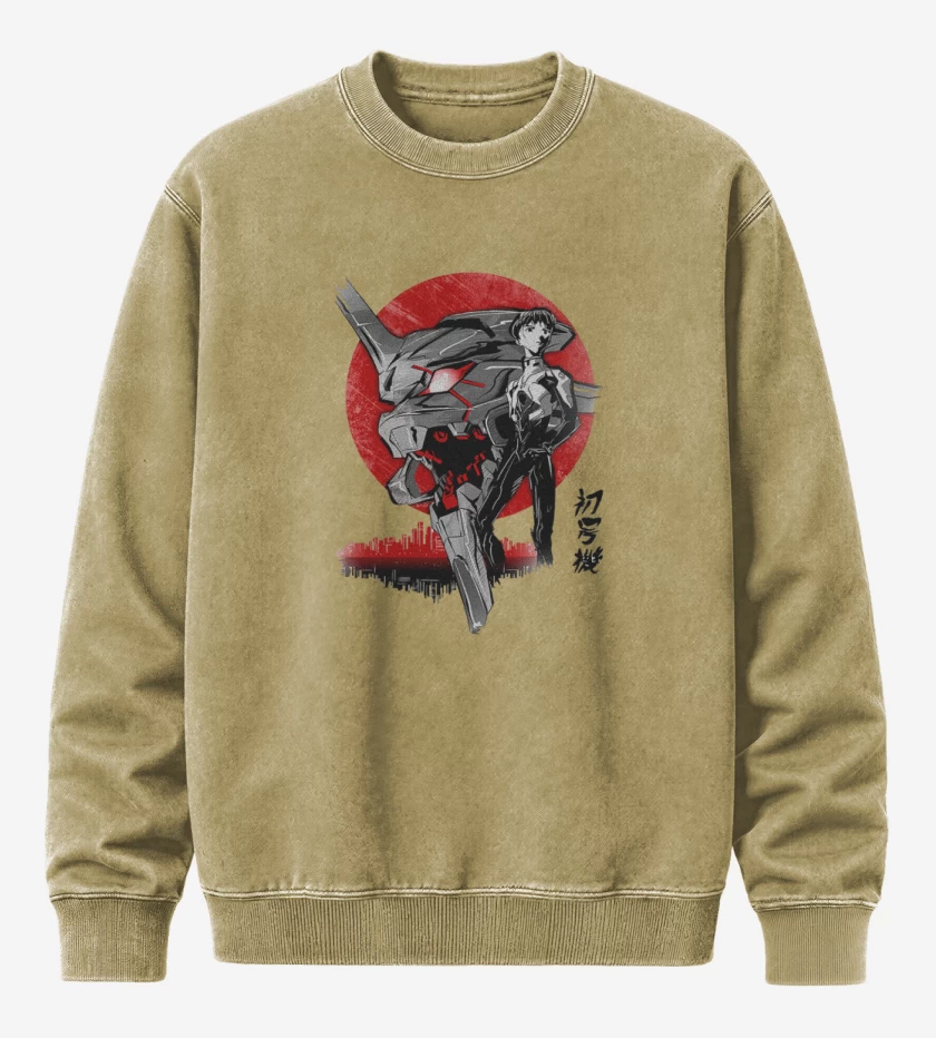 Poleron Polo Acid Wash Beige de evangelion