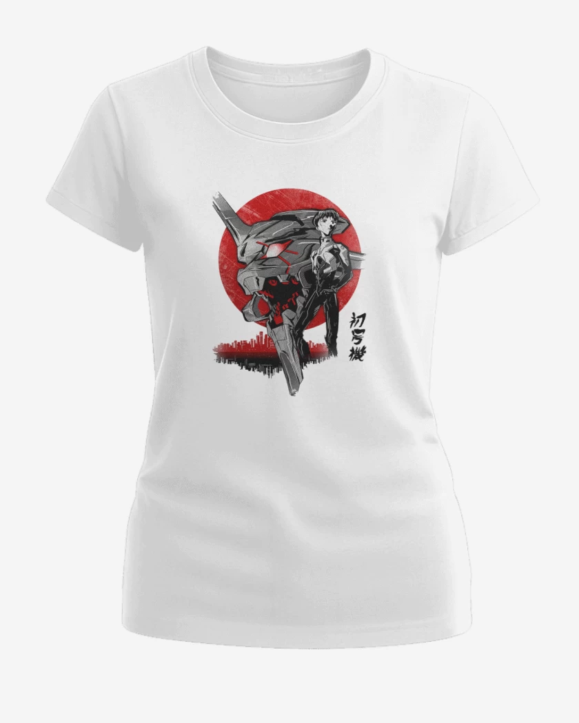 Polera de Mujer Blanco de evangelion