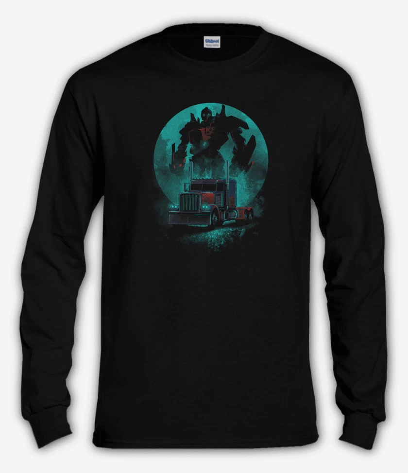 Polera manga larga Negro de Optimus prime