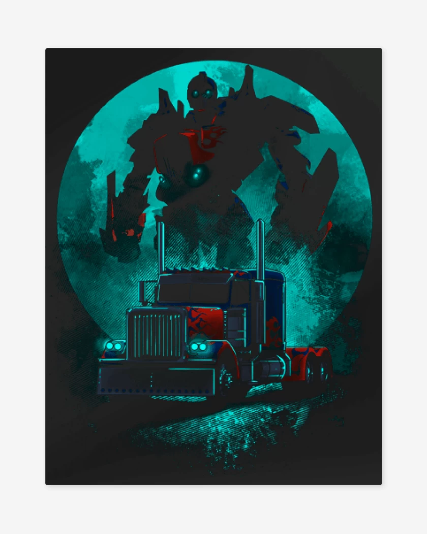 Print metalico Negro de Optimus prime