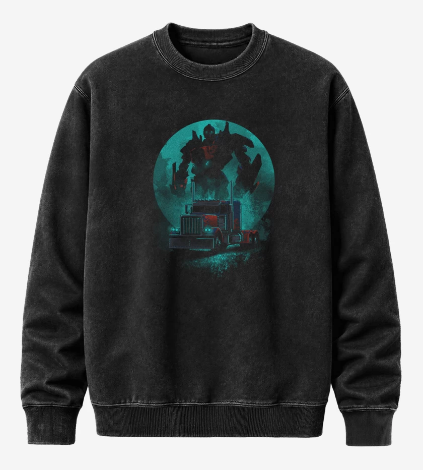 Poleron Polo Acid Wash Negro de Optimus prime