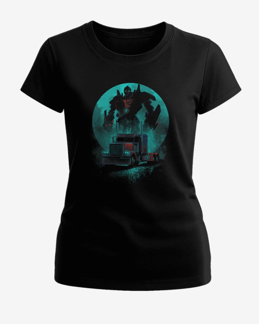 Polera de Mujer Negro de Optimus prime