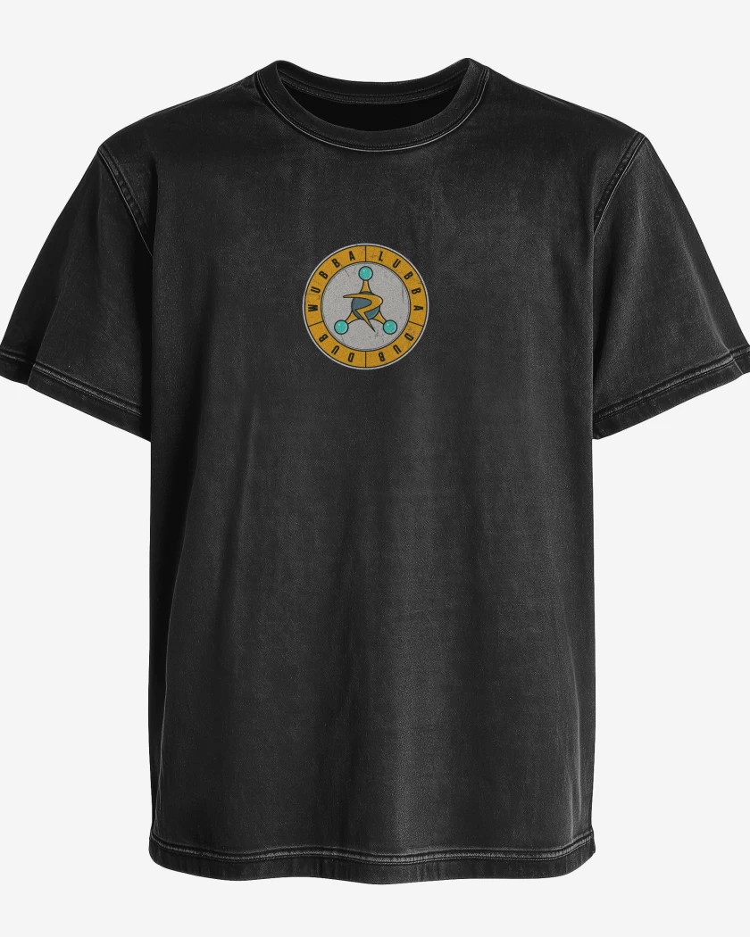 Polera desgastada Negro de R