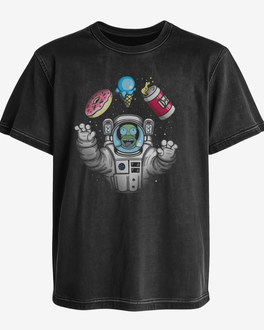 Polera desgastada Negro de Homero espacio